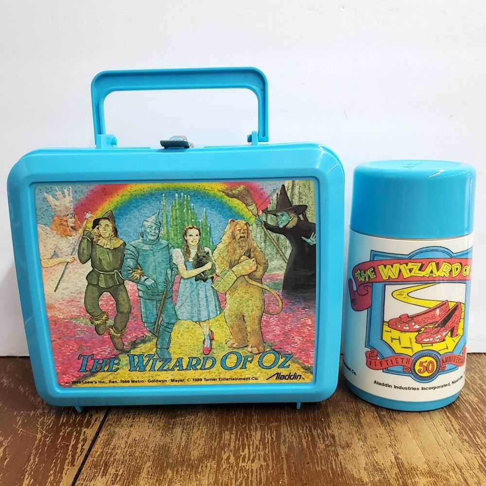 Vintage 1989 Wizard of Oz 50th Anniversary Aladdin Lunch Box lunchbox & Thermos